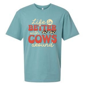 Cow Farmer Life Is Better Funny Cattle Farming Rancher Sueded Cloud Jersey T-Shirt