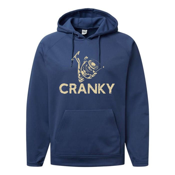 Crankbait Fishing Lure Cranky Funny Gift Ideas For Fishing Performance Fleece Hoodie