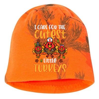 Care For Little Turkeys Nurse Fall Thanksgiving Kati - Camo Knit Beanie