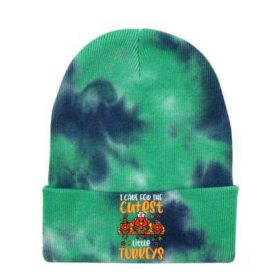 Care For Little Turkeys Nurse Fall Thanksgiving Tie Dye 12in Knit Beanie