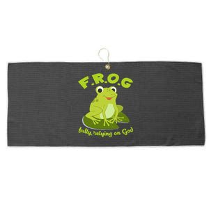 Christian Frog Lover Large Microfiber Waffle Golf Towel