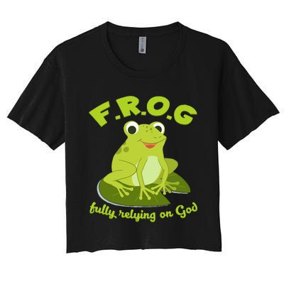 Christian Frog Lover Women's Crop Top Tee