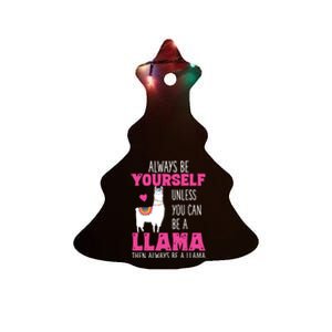 Cute Funny Llama Llamas Lover Girl Ceramic Tree Ornament