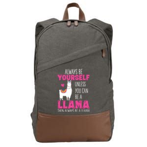 Cute Funny Llama Llamas Lover Girl Cotton Canvas Backpack