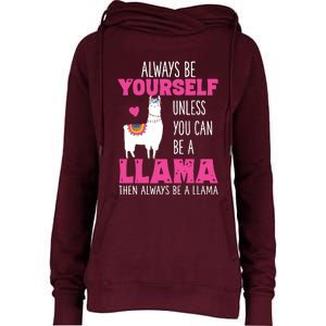 Cute Funny Llama Llamas Lover Girl Womens Funnel Neck Pullover Hood