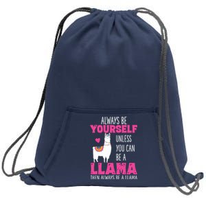 Cute Funny Llama Llamas Lover Girl Sweatshirt Cinch Pack Bag