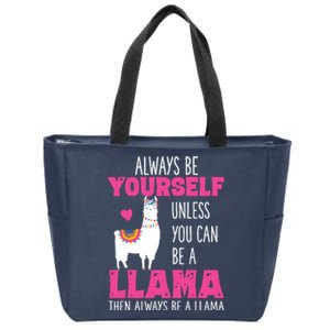 Cute Funny Llama Llamas Lover Girl Zip Tote Bag