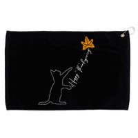 Cat Fall Leaf Balloon Thanksgiving Day Cute Kitten Autumn Grommeted Golf Towel