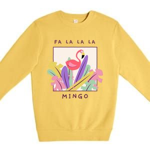 Cute Fa La La Mingo Christmas Falala Snow Flamingo Funny Great Gift Premium Crewneck Sweatshirt