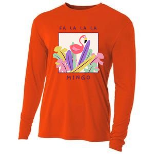 Cute Fa La La Mingo Christmas Falala Snow Flamingo Funny Great Gift Cooling Performance Long Sleeve Crew