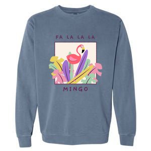 Cute Fa La La Mingo Christmas Falala Snow Flamingo Funny Great Gift Garment-Dyed Sweatshirt