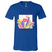 Cute Fa La La Mingo Christmas Falala Snow Flamingo Funny Great Gift V-Neck T-Shirt