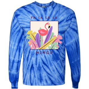 Cute Fa La La Mingo Christmas Falala Snow Flamingo Funny Great Gift Tie-Dye Long Sleeve Shirt