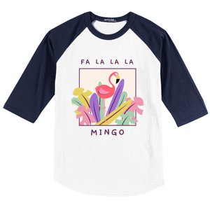 Cute Fa La La Mingo Christmas Falala Snow Flamingo Funny Great Gift Baseball Sleeve Shirt