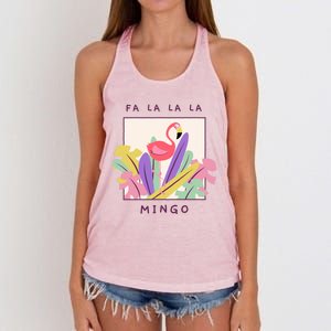 Cute Fa La La Mingo Christmas Falala Snow Flamingo Funny Great Gift Women's Knotted Racerback Tank