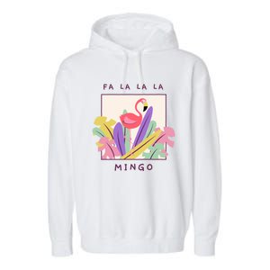 Cute Fa La La Mingo Christmas Falala Snow Flamingo Funny Great Gift Garment-Dyed Fleece Hoodie