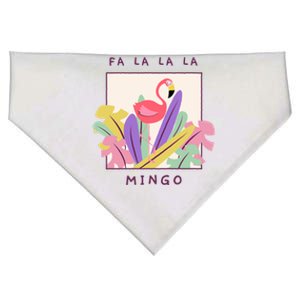 Cute Fa La La Mingo Christmas Falala Snow Flamingo Funny Great Gift USA-Made Doggie Bandana