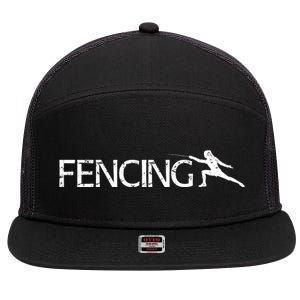 Cute Fencing Logo 7 Panel Mesh Trucker Snapback Hat