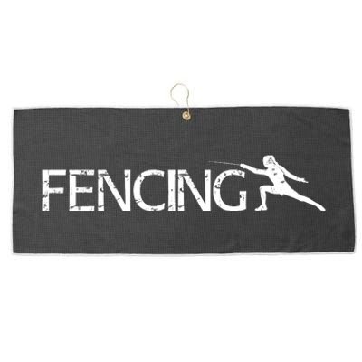 Cute Fencing Logo Large Microfiber Waffle Golf Towel