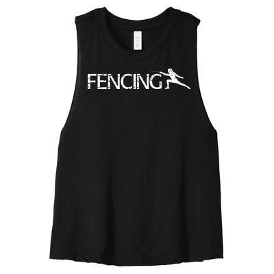 Cute Fencing Logo Women's Racerback Cropped Tank