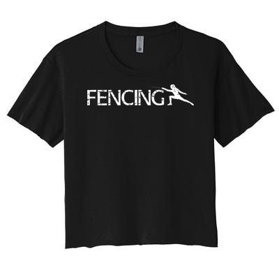 Cute Fencing Logo Women's Crop Top Tee