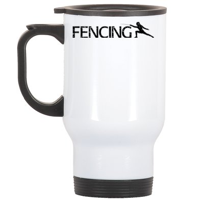 Cute Fencing Logo Stainless Steel Travel Mug