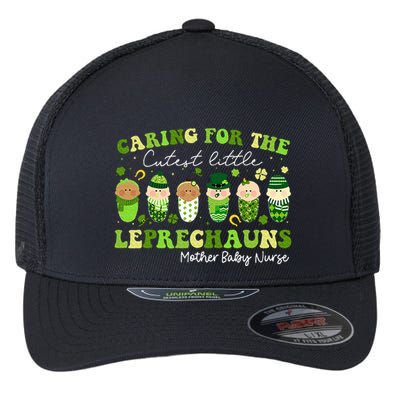 Care For Little Leprechauns Mother Baby Nurse St Patricks Flexfit Unipanel Trucker Cap