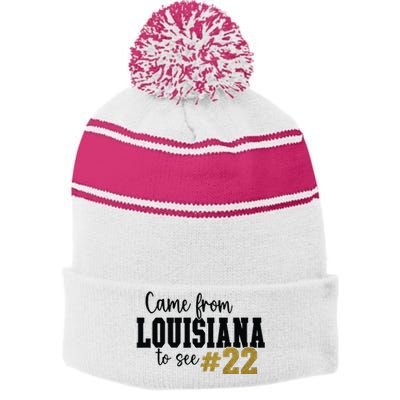 Came From Louisiana To See 22 Stripe Pom Pom Beanie