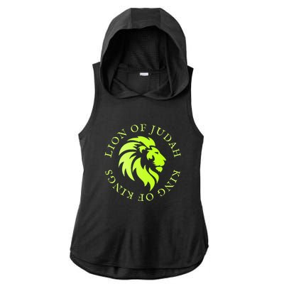 Christian Faith Lion Of Judah Gift Ladies PosiCharge Tri-Blend Wicking Draft Hoodie Tank