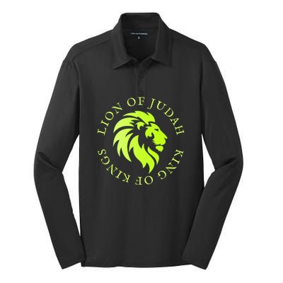 Christian Faith Lion Of Judah Gift Silk Touch Performance Long Sleeve Polo