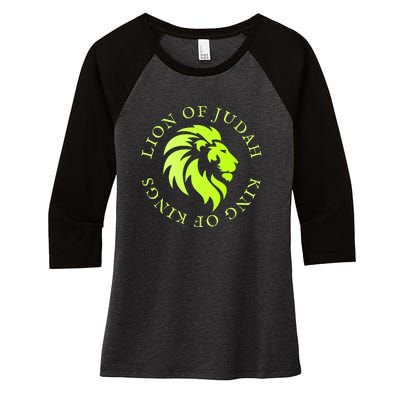 Christian Faith Lion Of Judah Gift Women's Tri-Blend 3/4-Sleeve Raglan Shirt