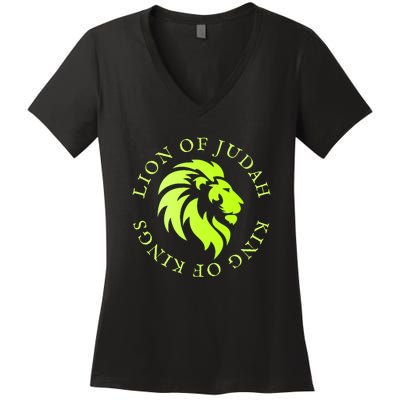 Christian Faith Lion Of Judah Gift Women's V-Neck T-Shirt