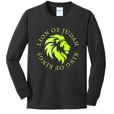 Christian Faith Lion Of Judah Gift Kids Long Sleeve Shirt