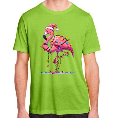 Christmas Flamingo Lover Santa Xmas Adult ChromaSoft Performance T-Shirt