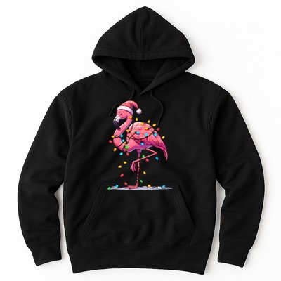 Christmas Flamingo Lover Santa Xmas Hoodie