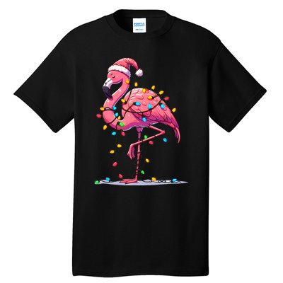 Christmas Flamingo Lover Santa Xmas Tall T-Shirt