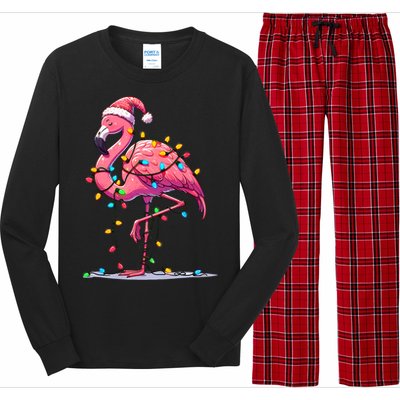 Christmas Flamingo Lover Santa Xmas Long Sleeve Pajama Set