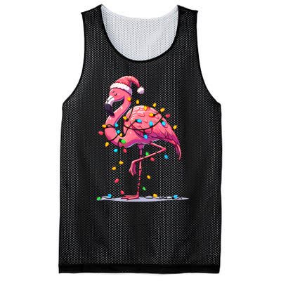 Christmas Flamingo Lover Santa Xmas Mesh Reversible Basketball Jersey Tank