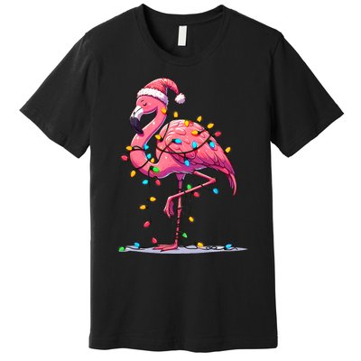 Christmas Flamingo Lover Santa Xmas Premium T-Shirt