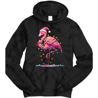 Christmas Flamingo Lover Santa Xmas Tie Dye Hoodie