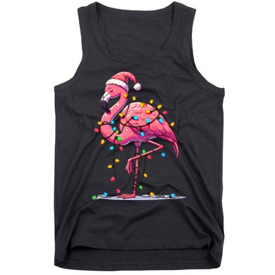 Christmas Flamingo Lover Santa Xmas Tank Top