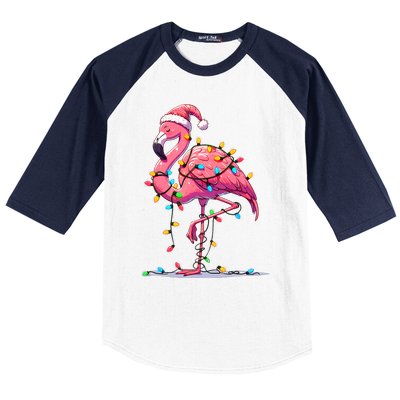 Christmas Flamingo Lover Santa Xmas Baseball Sleeve Shirt