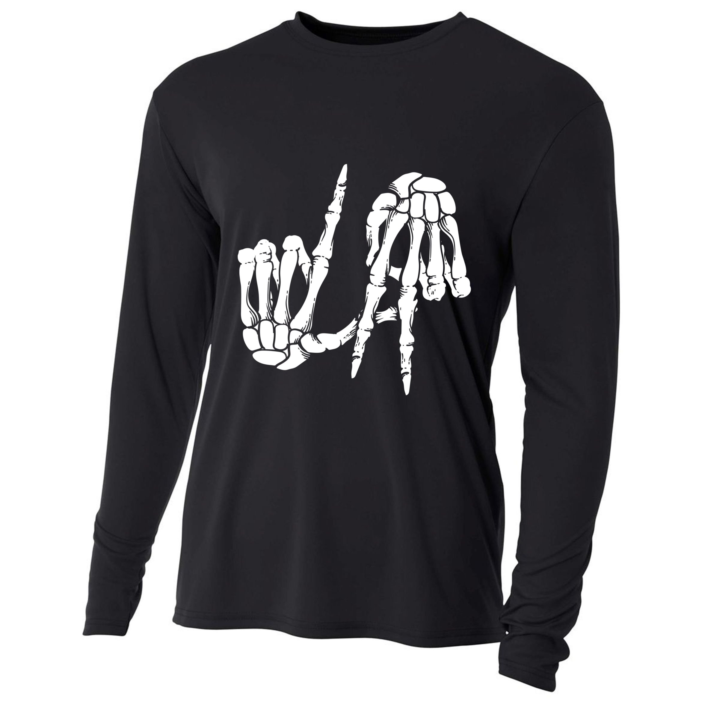 Cute Freaky Los Angeles Hand Sign Skeleton La Gift Cute Gift Cooling Performance Long Sleeve Crew