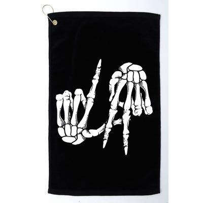 Cute Freaky Los Angeles Hand Sign Skeleton La Gift Cute Gift Golf Towel