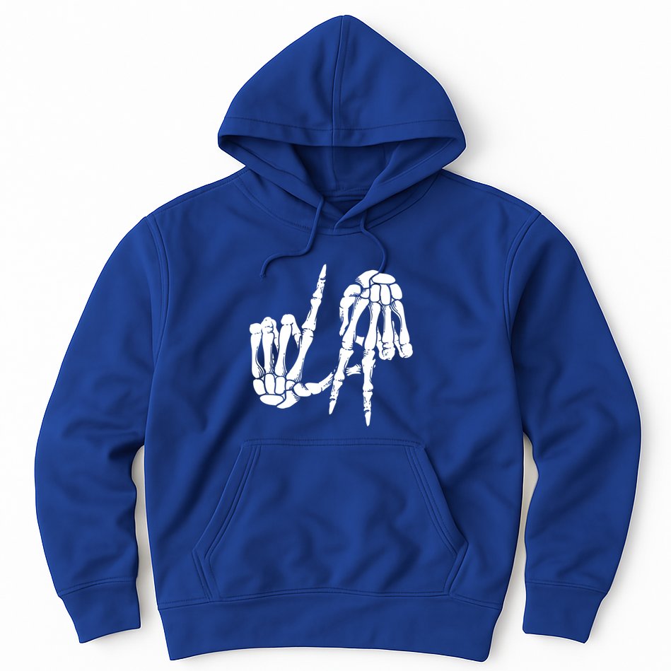 Cute Freaky Los Angeles Hand Sign Skeleton La Gift Cute Gift Hoodie