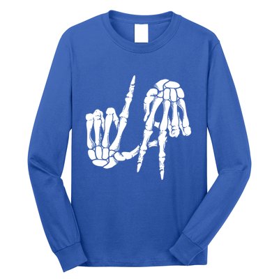 Cute Freaky Los Angeles Hand Sign Skeleton La Gift Cute Gift Long Sleeve Shirt