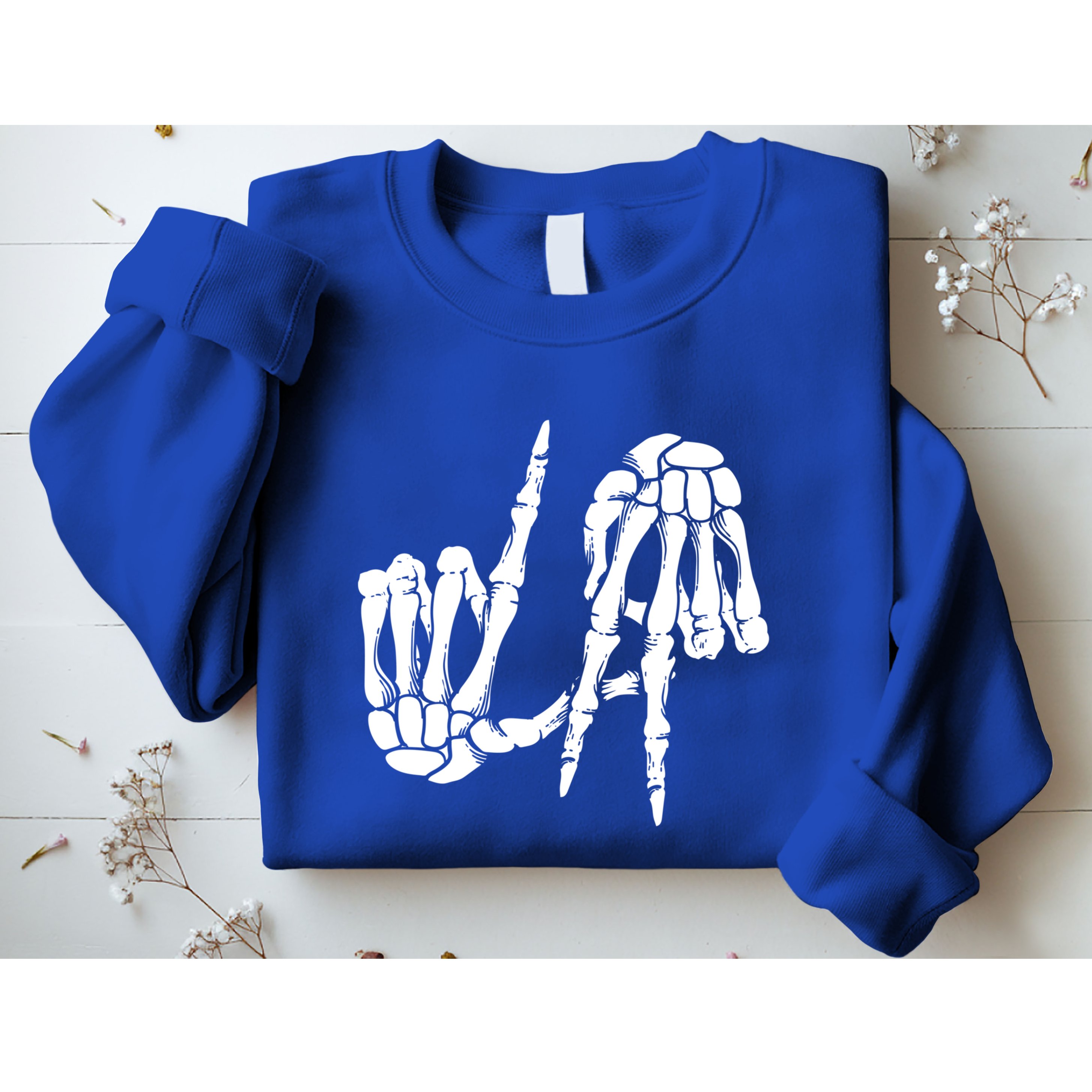 Cute Freaky Los Angeles Hand Sign Skeleton La Gift Cute Gift Sweatshirt
