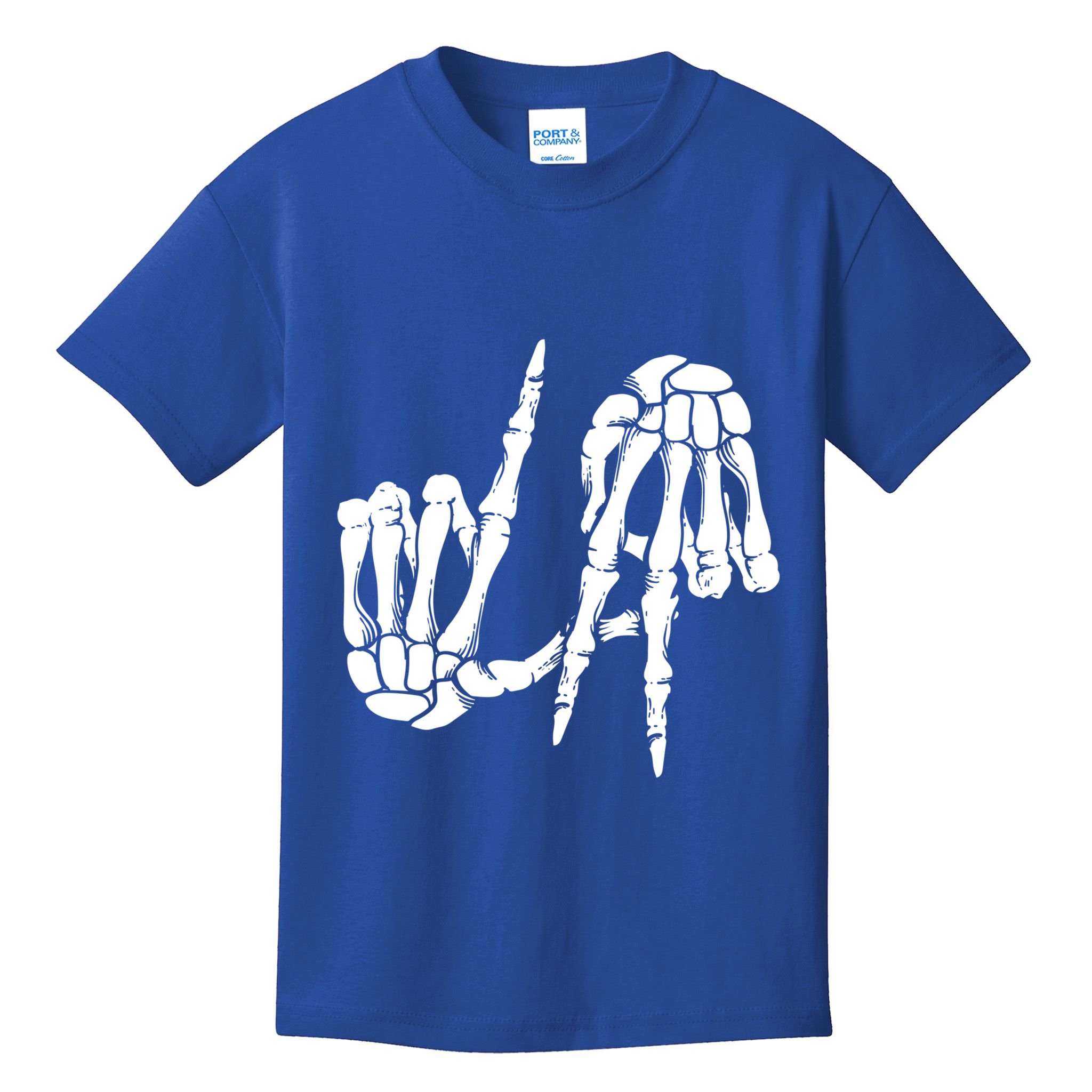 Cute Freaky Los Angeles Hand Sign Skeleton La Gift Cute Gift Kids T-Shirt