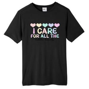 Care For Little Hearts End Of The Year Kindergarten Teacher Gift Tall Fusion ChromaSoft Performance T-Shirt