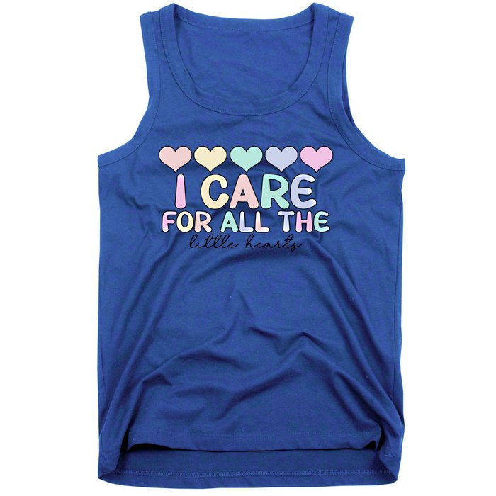 Care For Little Hearts End Of The Year Kindergarten Teacher Gift Tank Top